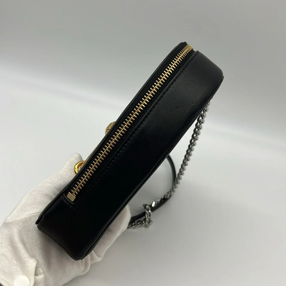 Rebecca Minkoff Heart Crossbody Bag Black Gold Silver - Picture 4 of 16